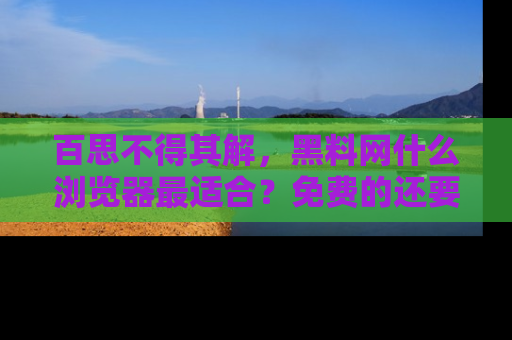 百思不得其解,黑料网什么浏览器最适合?免费的还要能吃瓜太难了!