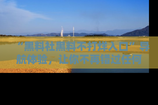 “黑料社黑料不打烊入口”导航体验,让你不再错过任何精彩黑料