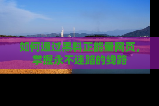 如何通过黑料正能量网页,掌握永不迷路的线路